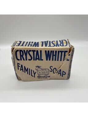 Vintage Crystal White Soap Bar Giant Size Peets Family Soap USA Made